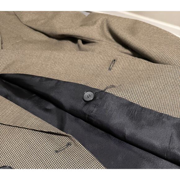 Vtg J. RIGGINGS Brown Blazer Sport Coat Jacket Men's 40R PolyWool Blend 6 button - Picture 8 of 12